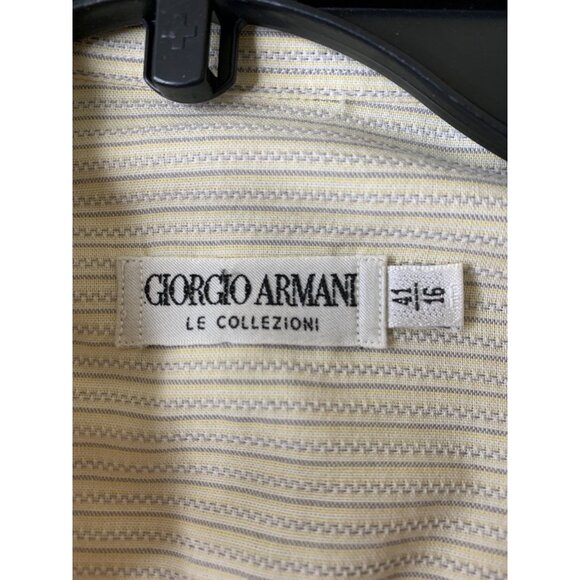 Giorgio Armani Le Collezioni Mens Striped Button-Down Shirt Size 41/16 L RP10505 - Picture 3 of 6